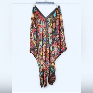 Pineda Covalín Silk Poncho Huipil Mexican Designer Luxury Art to Wear - Perfect